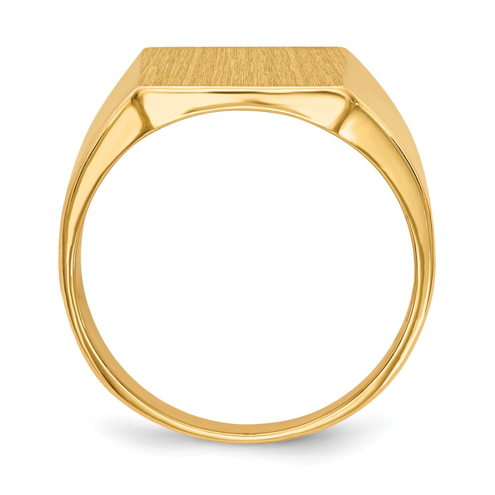 14K Gelbgold Herren-Siegelring mit geschlossener Fassung, 15,0x13,5 mm