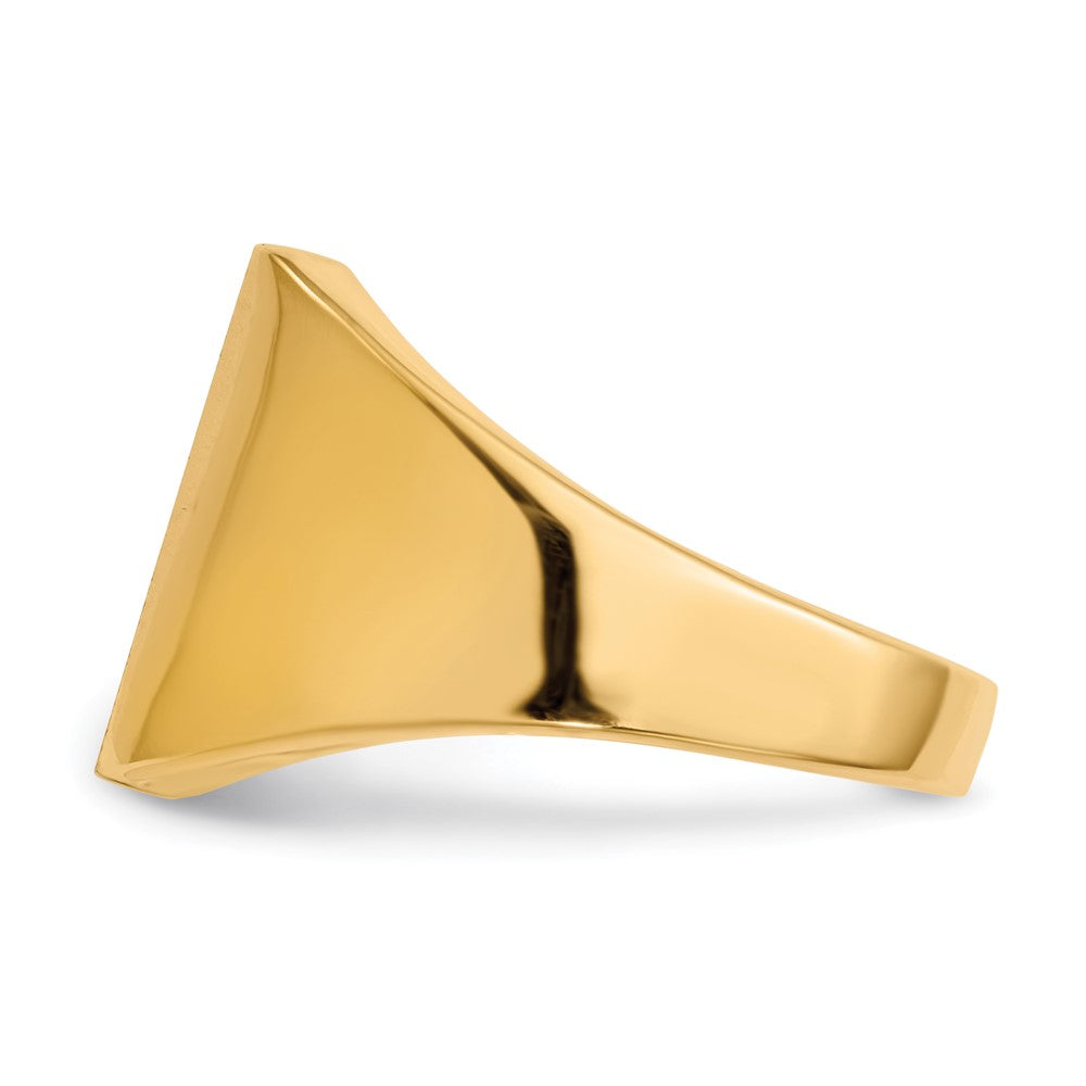 14K Gelbgold Herren-Siegelring mit geschlossener Fassung, 15,0x13,5 mm