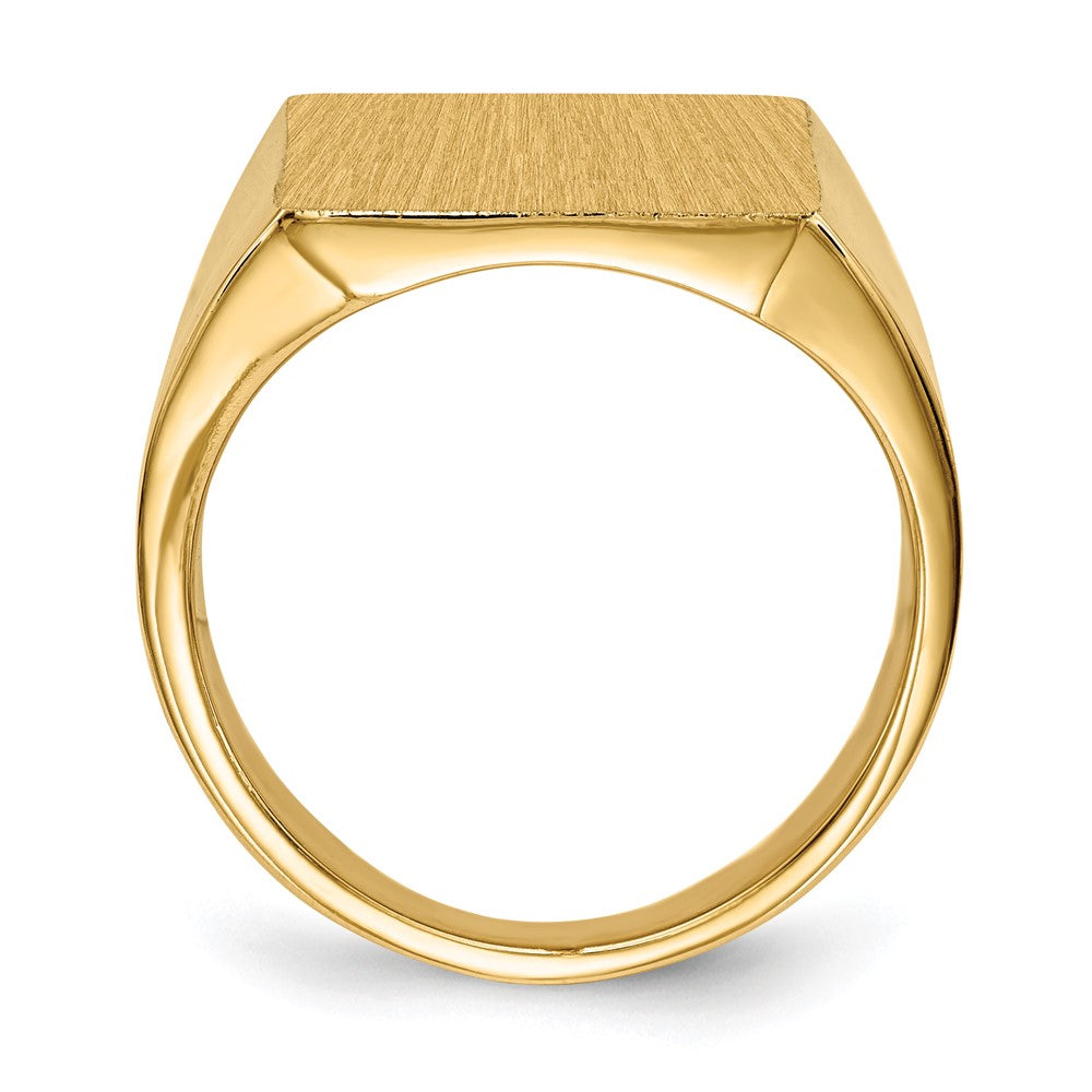 14K Gelbgold Herren-Siegelring 15,0x17,0mm mit geschlossener Fassung
