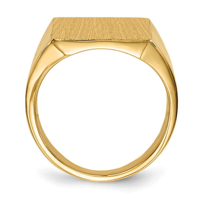 14K Gelbgold Herren-Siegelring 15,0x17,0mm mit geschlossener Fassung