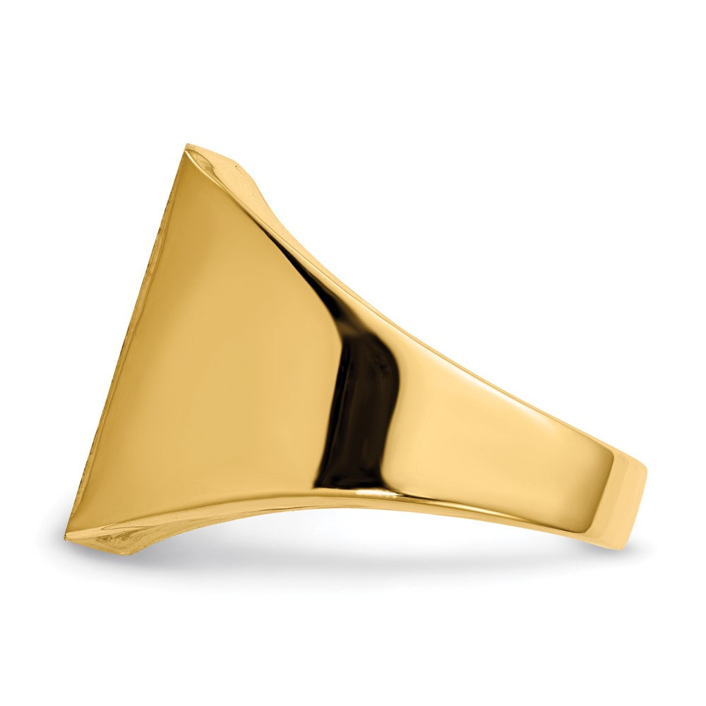 14K Gelbgold Herren-Siegelring 15,0x17,0mm mit geschlossener Fassung