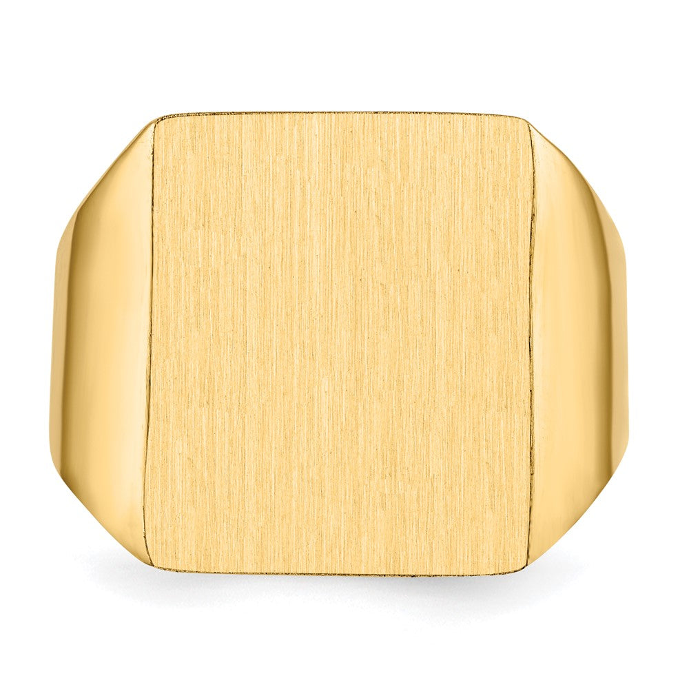 14K Gelbgold Herren-Siegelring 15,0x17,0mm mit geschlossener Fassung