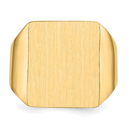 14K Gelbgold Herren-Siegelring 15,0x17,0mm mit geschlossener Fassung