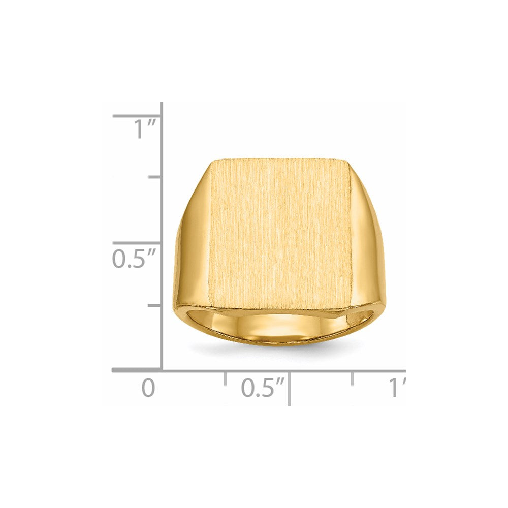 14K Gelbgold Herren-Siegelring 15,0x17,0mm mit geschlossener Fassung