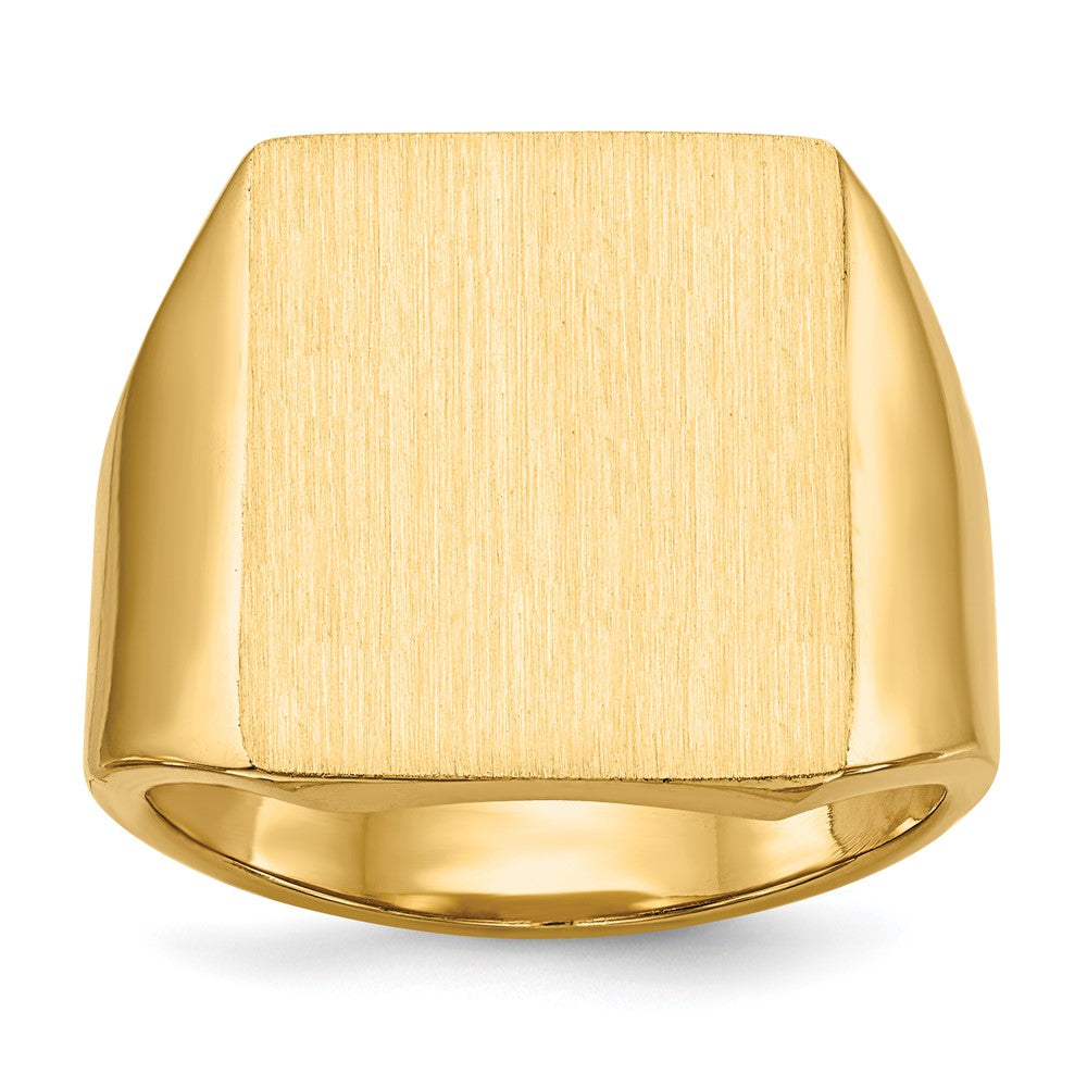 14K Gelbgold Herren-Siegelring 15,0x17,0mm mit geschlossener Fassung