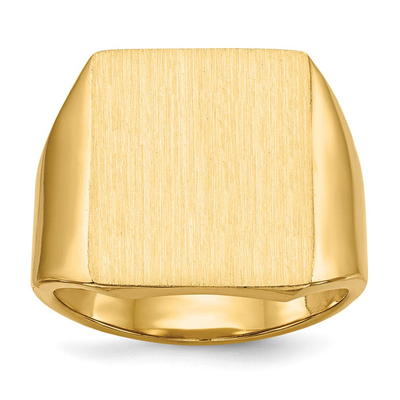 14K Gelbgold Herren-Siegelring 15,0x17,0mm mit geschlossener Fassung