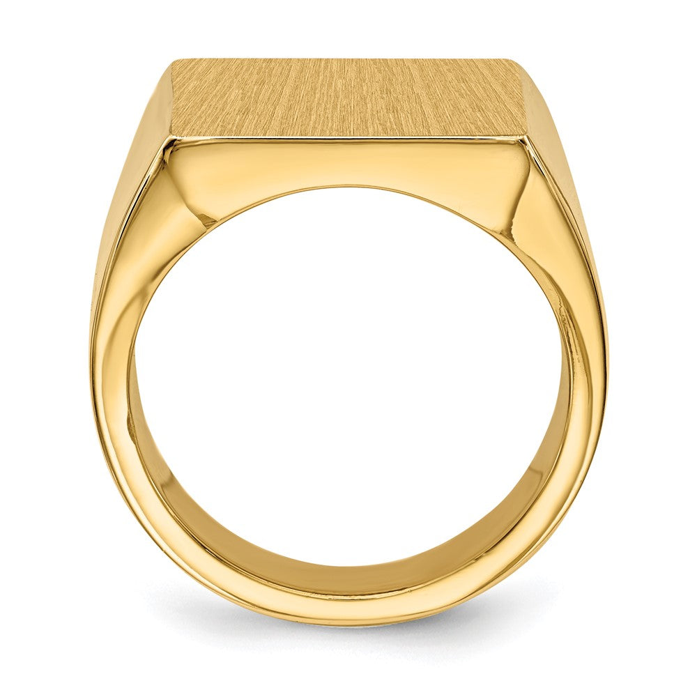 14K Gelbgold Herren-Siegelring mit geschlossener Fassung, 17,5x16,5mm