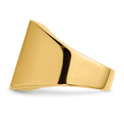 14K Gelbgold Herren-Siegelring mit geschlossener Fassung, 17,5x16,5mm