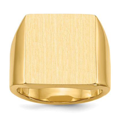 14K Gelbgold Herren-Siegelring mit geschlossener Fassung, 17,5x16,5mm