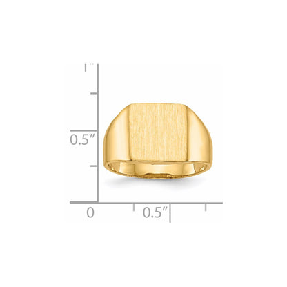 14K Gelbgold Siegelring 11,5x11,0 mm mit offener Rückseite