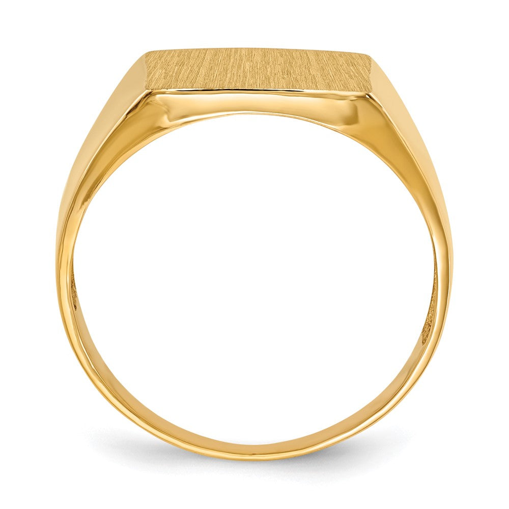 14K Gelbgold Herren-Siegelring, 13,0x13,0mm, offene Rückseite