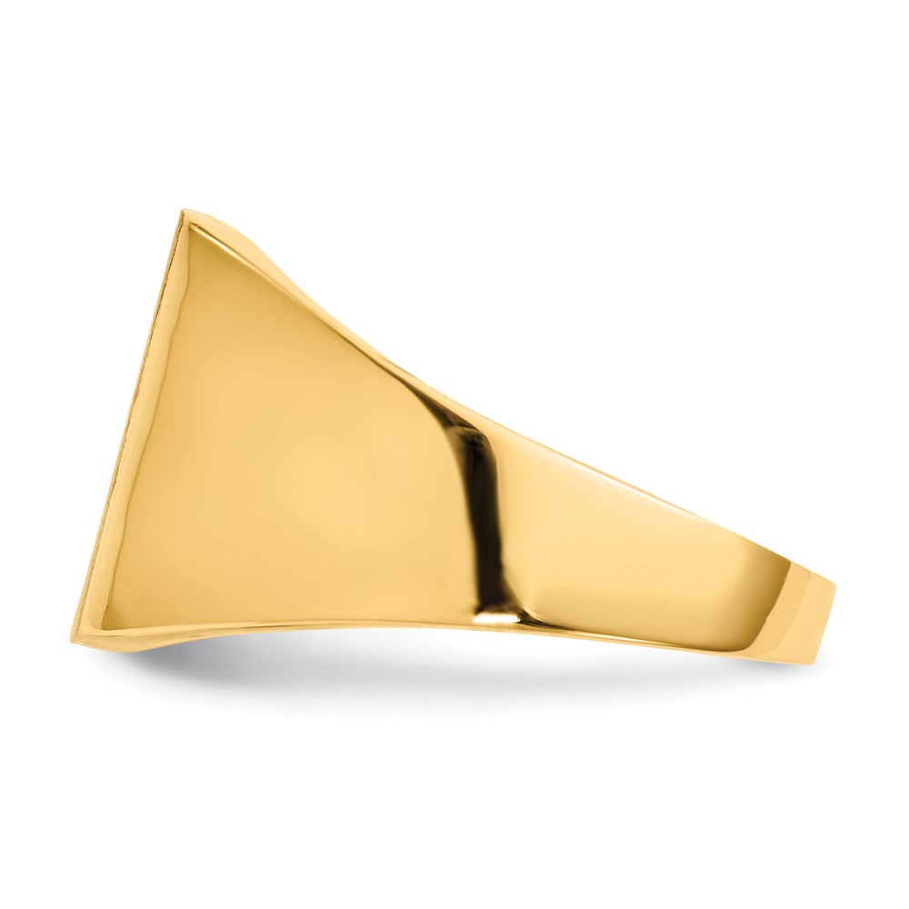14K Gelbgold Herren-Siegelring, 13,0x13,0mm, offene Rückseite