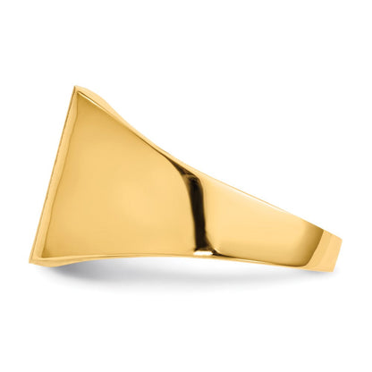 14K Gelbgold Herren-Siegelring, 13,0x13,0mm, offene Rückseite