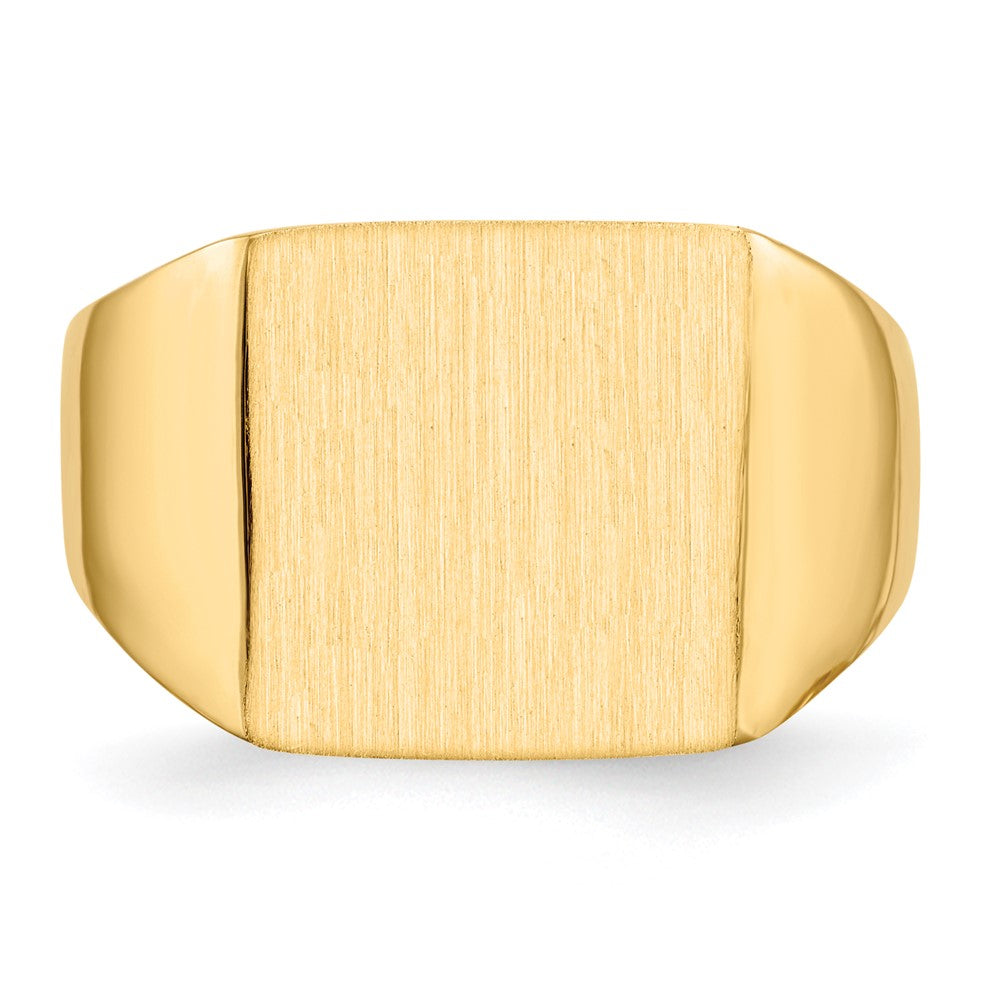 14K Gelbgold Herren-Siegelring, 13,0x13,0mm, offene Rückseite