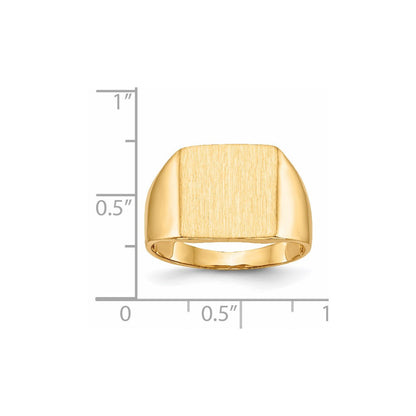 14K Gelbgold Herren-Siegelring, 13,0x13,0mm, offene Rückseite