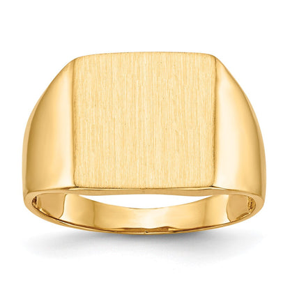 14K Gelbgold Herren-Siegelring, 13,0x13,0mm, offene Rückseite