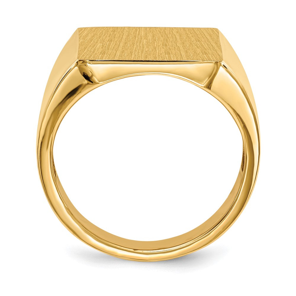 14K Gelbgold 17,5x15,0mm Herren-Siegelring mit offener Rückseite