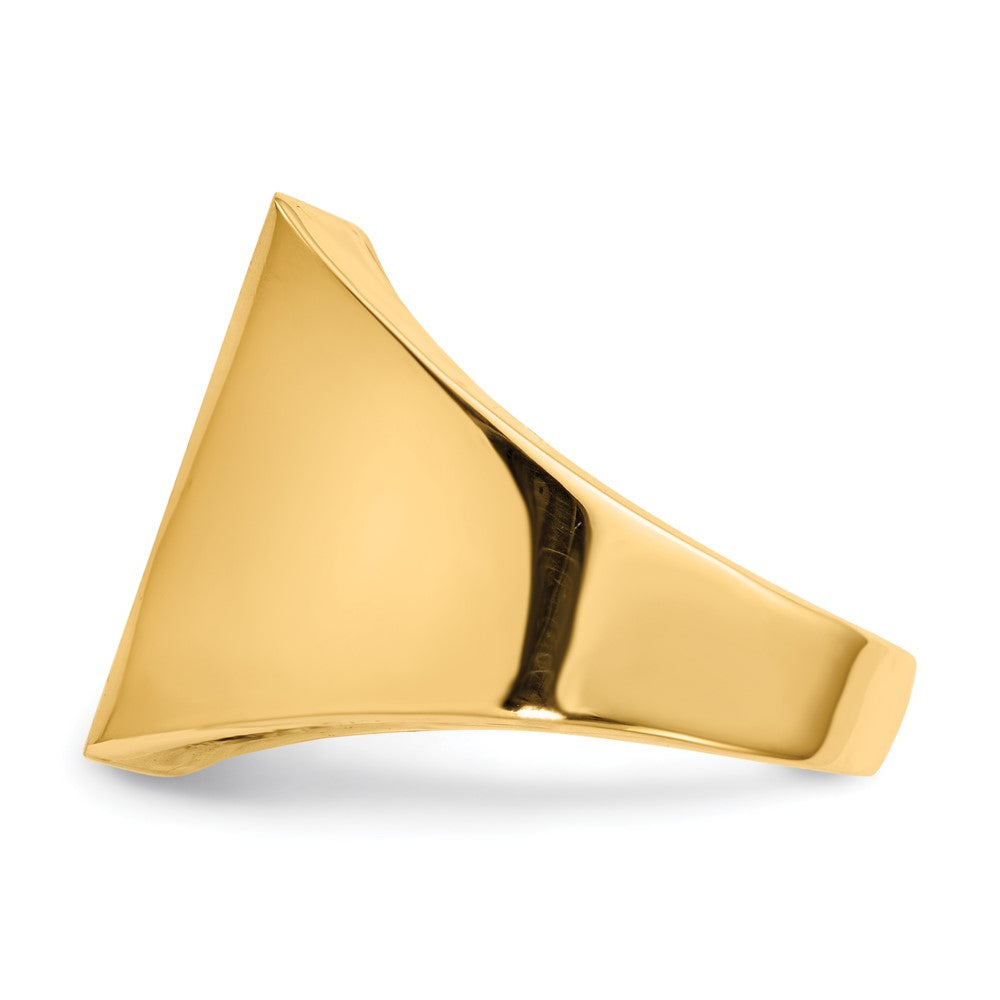 14K Gelbgold 17,5x15,0mm Herren-Siegelring mit offener Rückseite