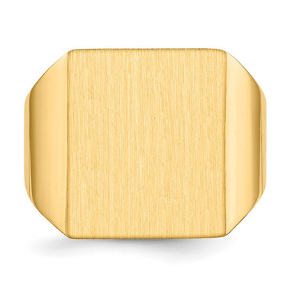 14K Gelbgold 17,5x15,0mm Herren-Siegelring mit offener Rückseite