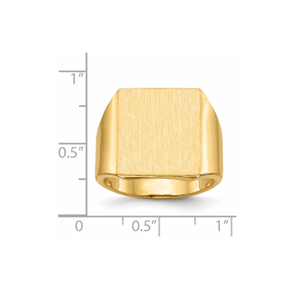 14K Gelbgold 17,5x15,0mm Herren-Siegelring mit offener Rückseite