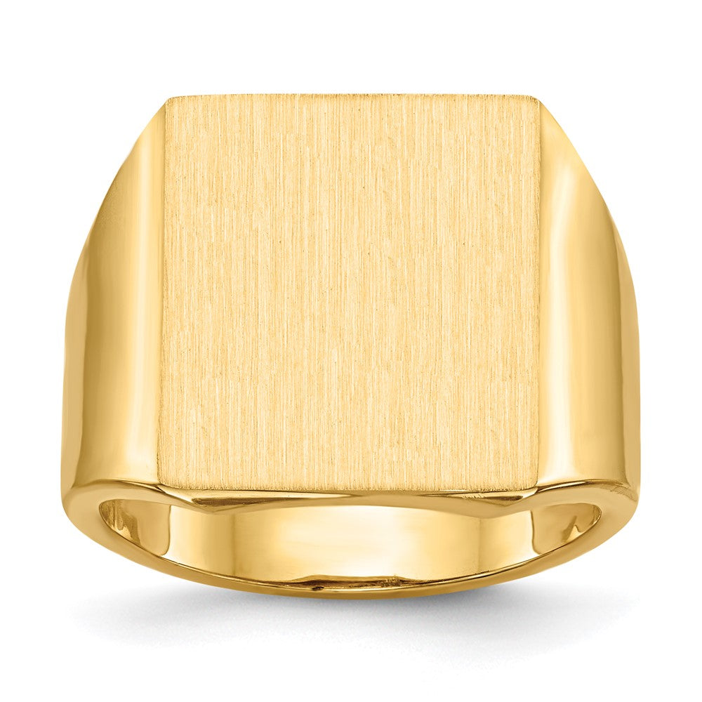 14K Gelbgold 17,5x15,0mm Herren-Siegelring mit offener Rückseite