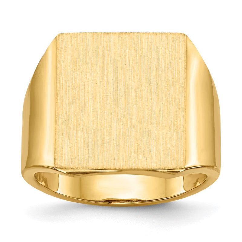 14K Gelbgold 17,5x15,0mm Herren-Siegelring mit offener Rückseite