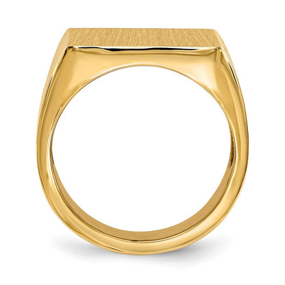 14K Gelbgold 17,5x16,5mm Herren-Siegelring mit offener Rückseite