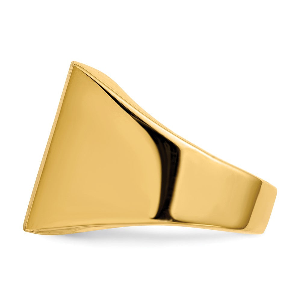 14K Gelbgold 17,5x16,5mm Herren-Siegelring mit offener Rückseite