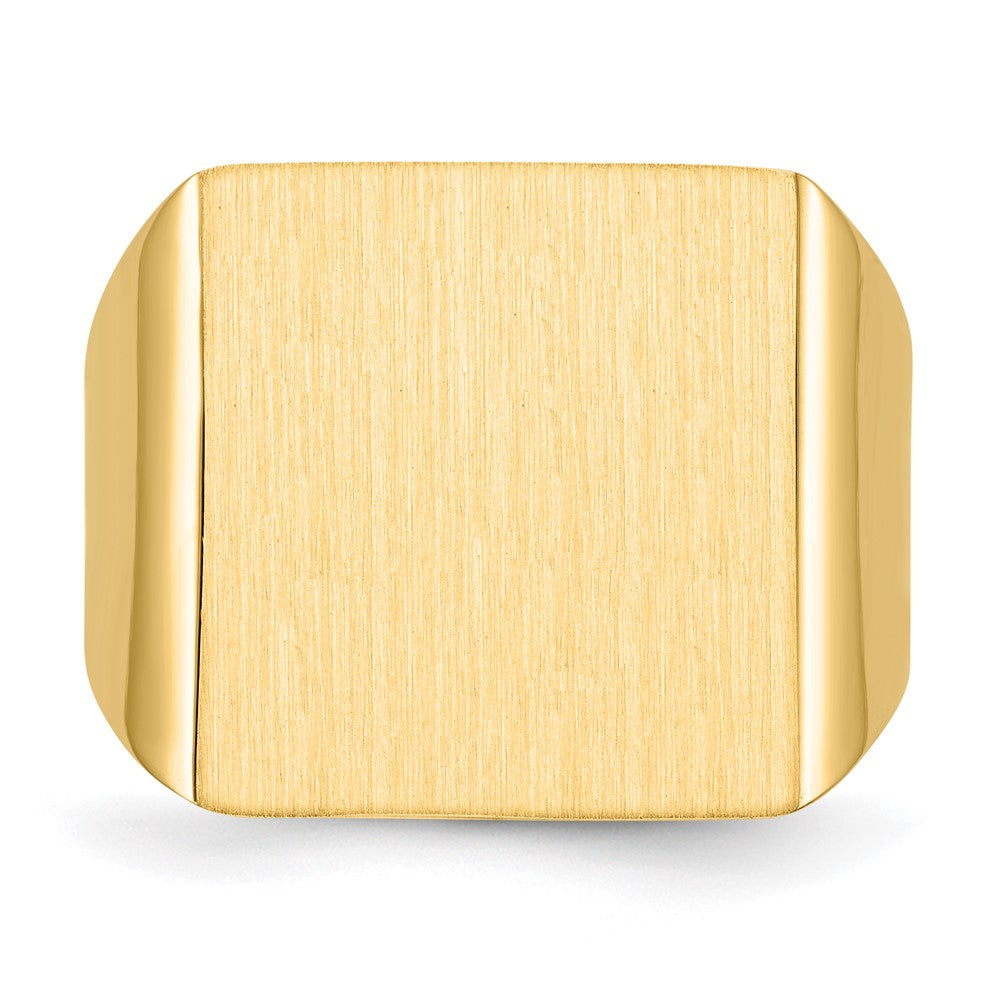 14K Gelbgold 17,5x16,5mm Herren-Siegelring mit offener Rückseite