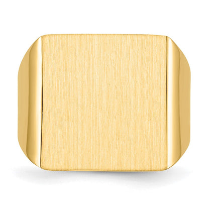 14K Gelbgold 17,5x16,5mm Herren-Siegelring mit offener Rückseite