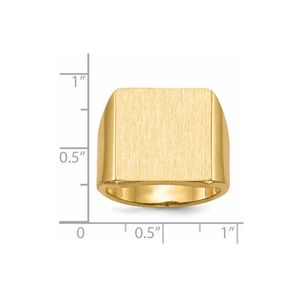 14K Gelbgold 17,5x16,5mm Herren-Siegelring mit offener Rückseite