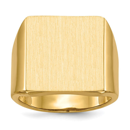 14K Gelbgold 17,5x16,5mm Herren-Siegelring mit offener Rückseite