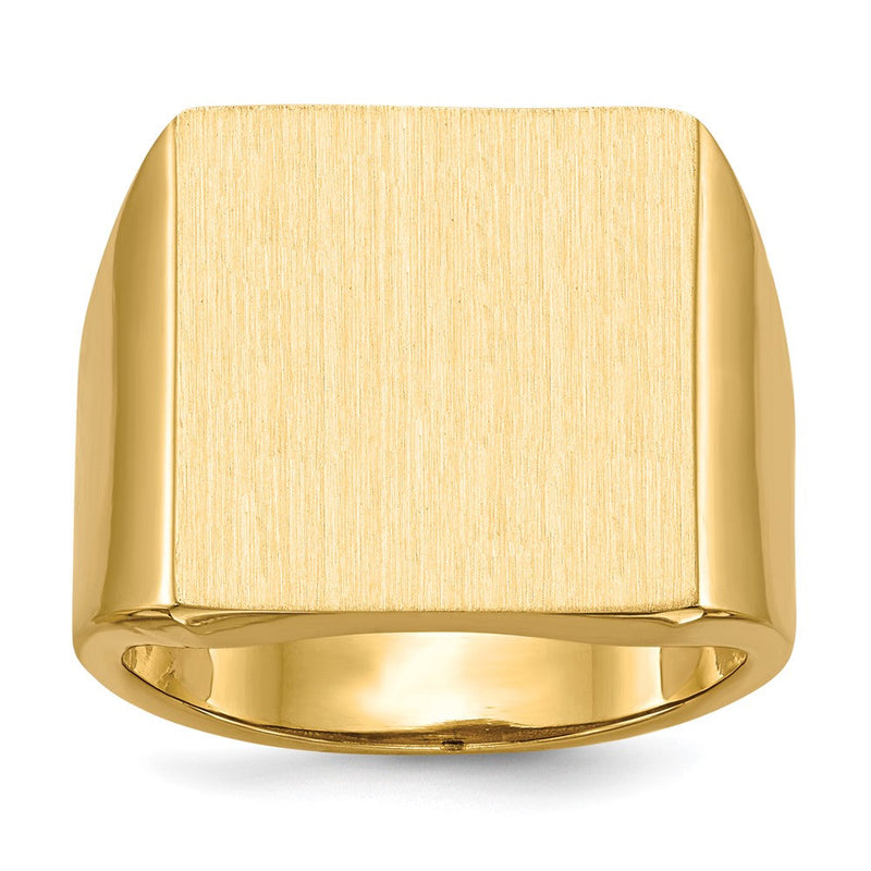 14K Gelbgold 17,5x16,5mm Herren-Siegelring mit offener Rückseite