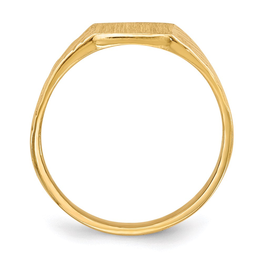 14K Gelbgold 8,0x6,0mm Kinder-Siegelring mit geschlossener Fassung