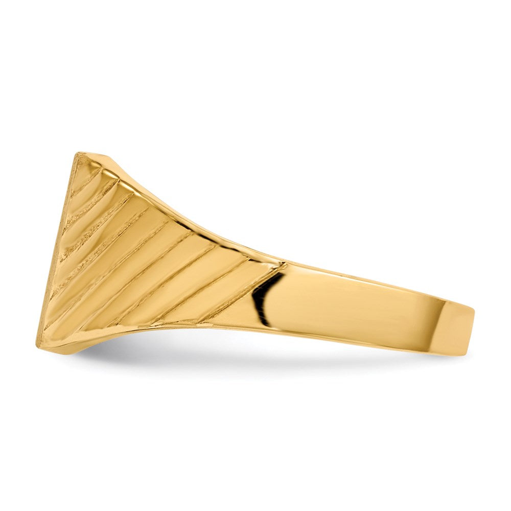 14K Gelbgold 8,0x6,0mm Kinder-Siegelring mit geschlossener Fassung