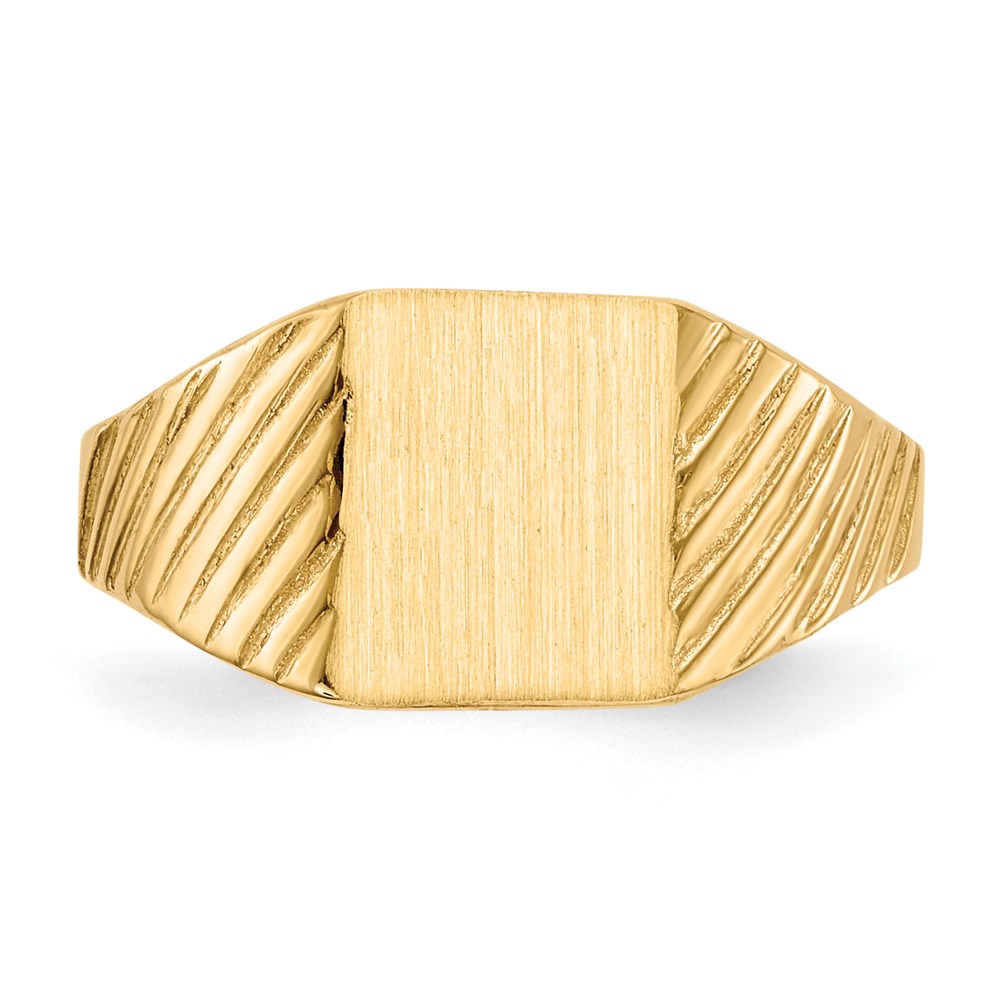 14K Gelbgold 8,0x6,0mm Kinder-Siegelring mit geschlossener Fassung