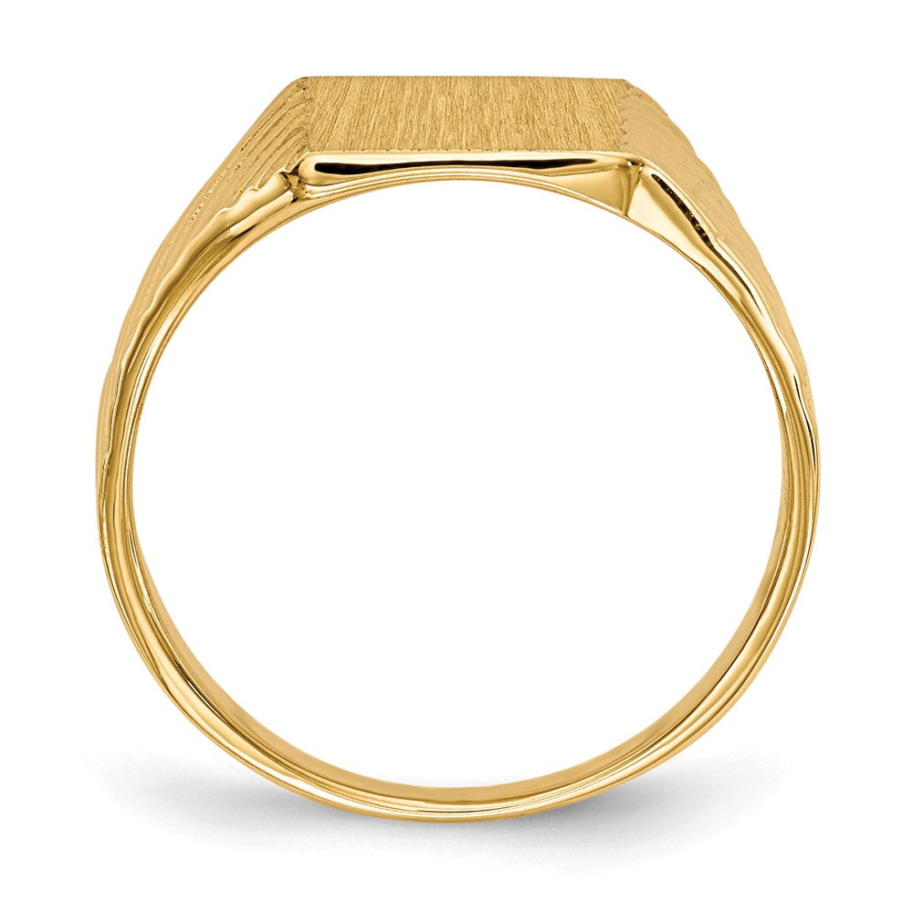14K Gelbgold 9,5x8,0mm Siegelring mit geschlossener Rückseite
