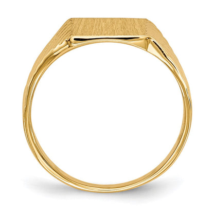 14K Gelbgold 9,5x8,0mm Siegelring mit geschlossener Rückseite