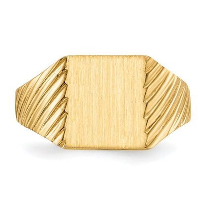14K Gelbgold 9,5x8,0mm Siegelring mit geschlossener Rückseite