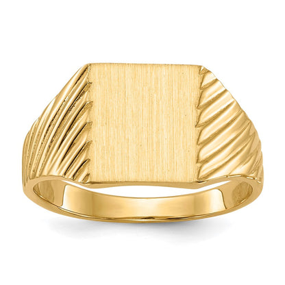14K Gelbgold 9,5x8,0mm Siegelring mit geschlossener Rückseite