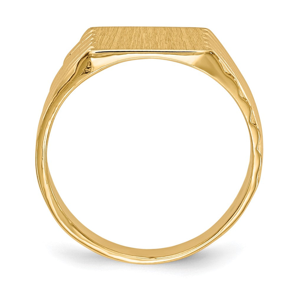 10K Gelbgold 10ky 9.0x9.0mm Geschlossen Rückseite Siegel Ring