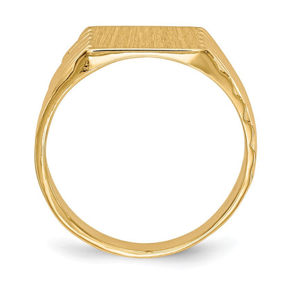 10K Gelbgold 10ky 9.0x9.0mm Geschlossen Rückseite Siegel Ring
