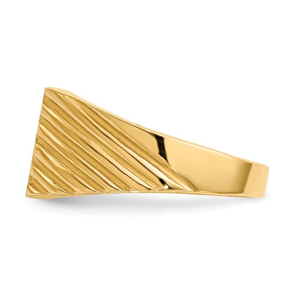 14K Gelbgold Siegelring mit geschlossener Rückseite, 9,0x9,0mm