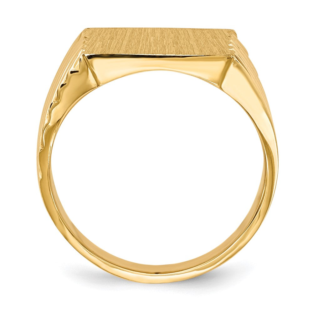 14K Gelbgold Herren-Siegelring 13,0x13,0mm mit geschlossener Fassung