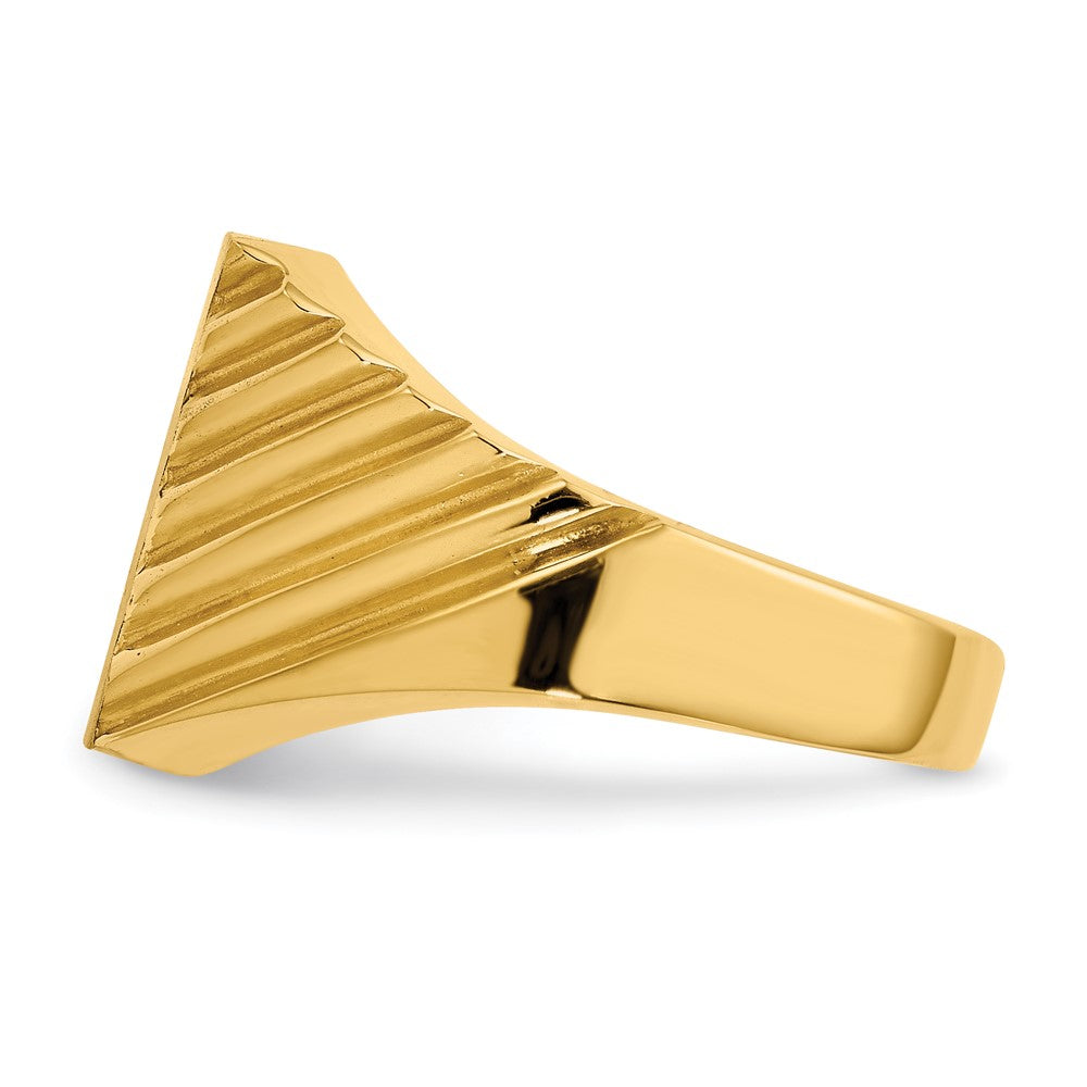 14K Gelbgold Herren-Siegelring 13,0x13,0mm mit geschlossener Fassung