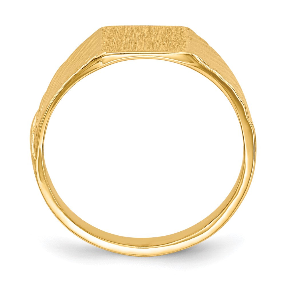 14K Gelbgold Siegelring für Kinder mit offener Rückseite, 8,5x7,0mm
