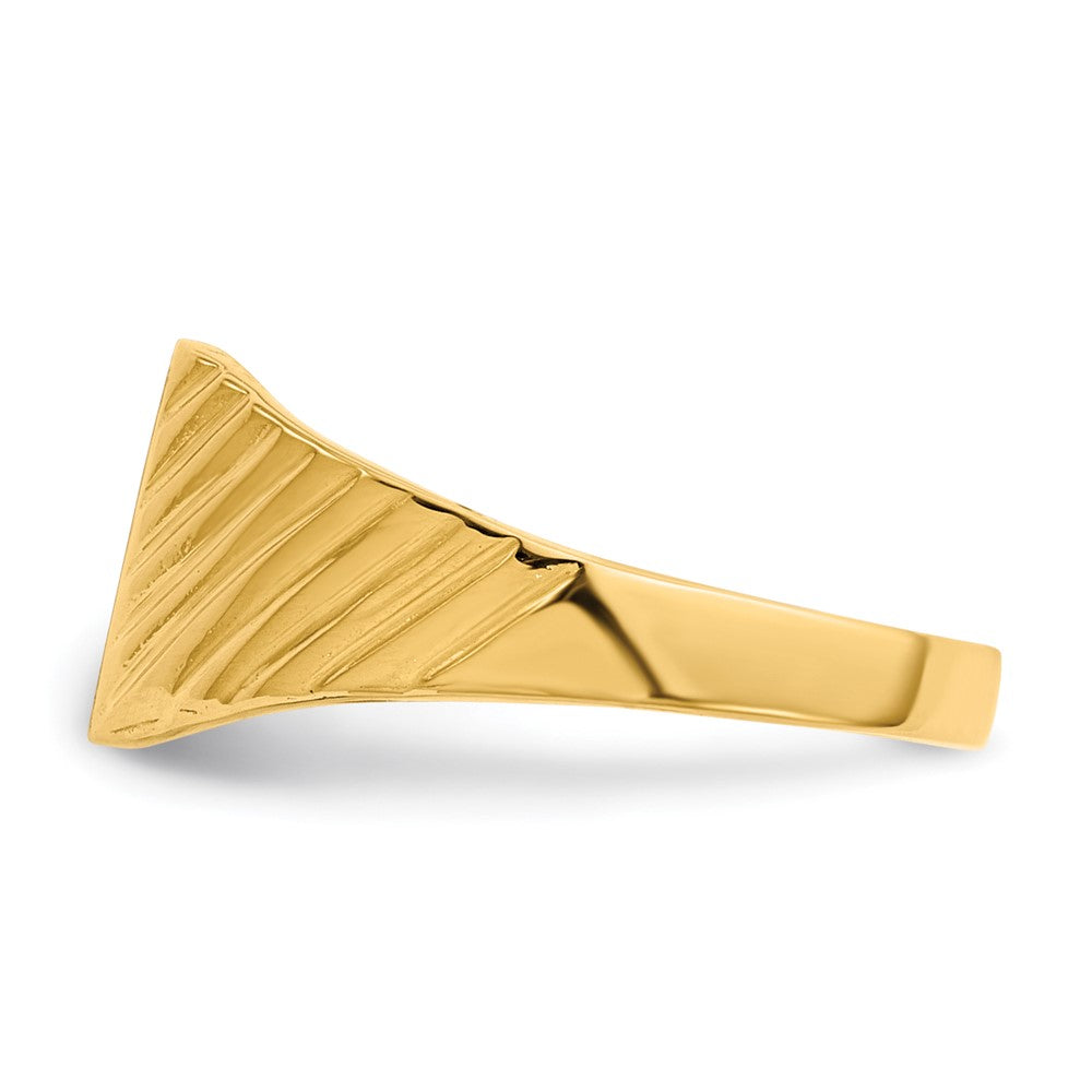 14K Gelbgold Siegelring für Kinder mit offener Rückseite, 8,5x7,0mm