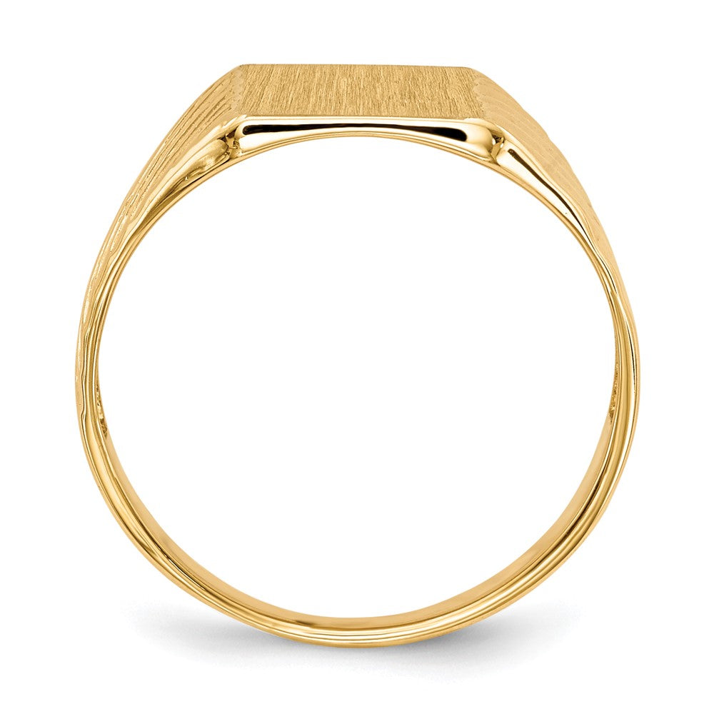 14K Gelbgold Siegelring mit offener Fassung, 9,5 x 8,0 mm