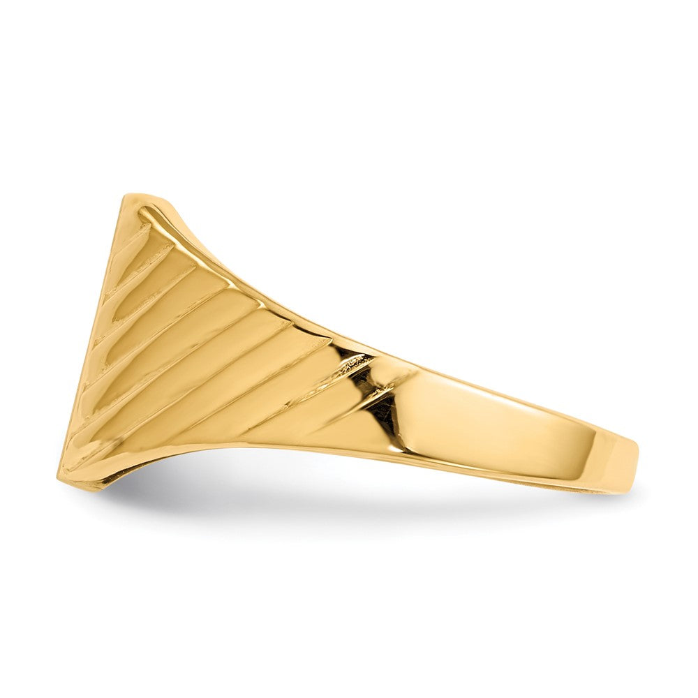 14K Gelbgold Siegelring mit offener Fassung, 9,5 x 8,0 mm