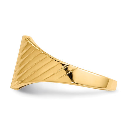 14K Gelbgold Siegelring mit offener Fassung, 9,5 x 8,0 mm